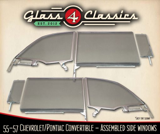 1955-1957 Chevrolet Bel Air 210 150 Convertible | Side Windows Set | Assembled | Glass 4 Classics
