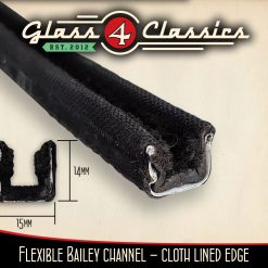 Bailey Channel Black fabric lined Flexible 2.4m